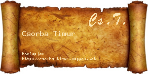 Csorba Timur névjegykártya